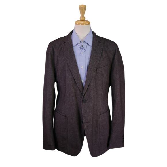 Hugo Boss Current Nalmar Model Purple/White Woven Cotton 2-Btn Blazer Jacket 46R - Picture 1 of 10